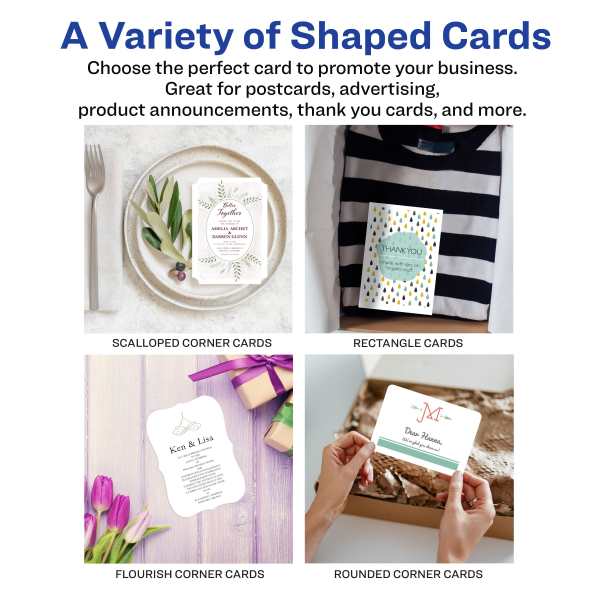 Avery Printable Rounded Corner Postcards With Sure Feed Technology, Pre-Printed Iridescent